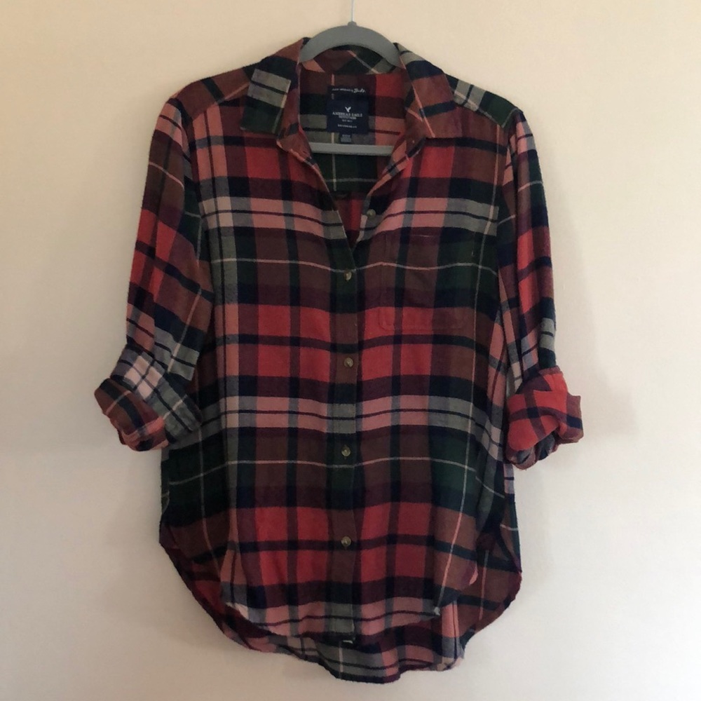 AE Boyfriend Fit Plaid Shirt